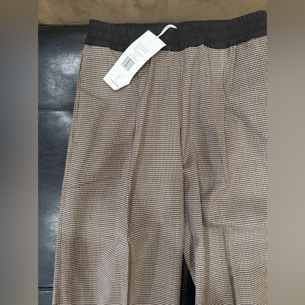 Thakoon NWT WC Brown Combo Smocked Waist Wide Leg Pull On Trouser - Picture 3 of 3